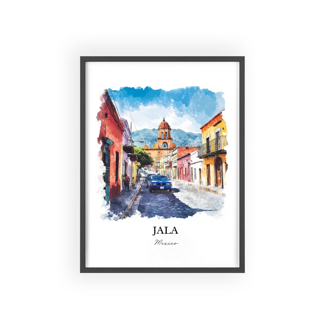 Jala Mexico Wall Art, Nayarit MX Print, Mexico Watercolor Art, Jala Mexico Gift, Travel Print, Travel Poster, Housewarming Gift