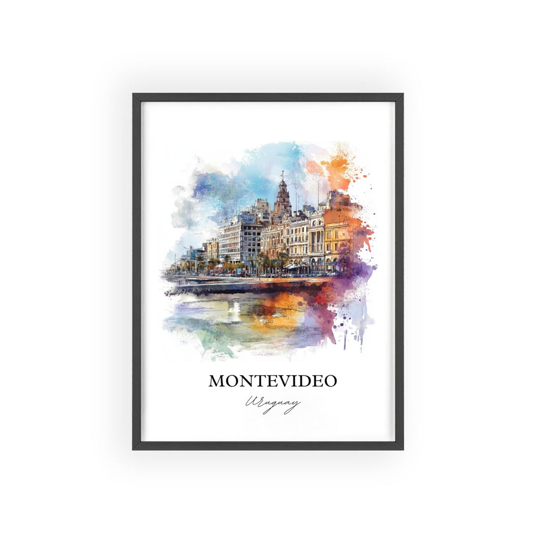 Montevideo Wall Art, Montevideo Print, Uruguay Watercolor Art, Montevideo Uruguay Gift, Travel Print, Travel Poster, Housewarming Gift