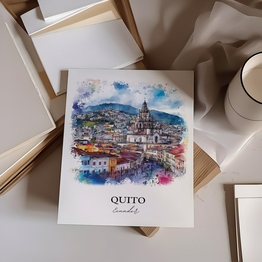 Quito, Ecuador – Watercolor Art Print