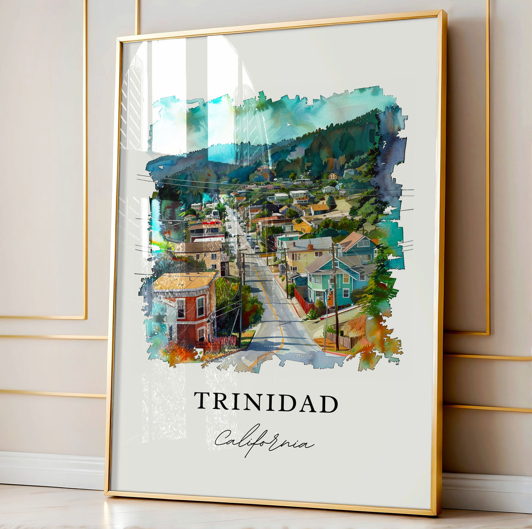 Trinidad California Art, Trinidad CA Print, Humboldt County Watercolor, Trinidad CA Gift, Travel Poster, Housewarming Gift