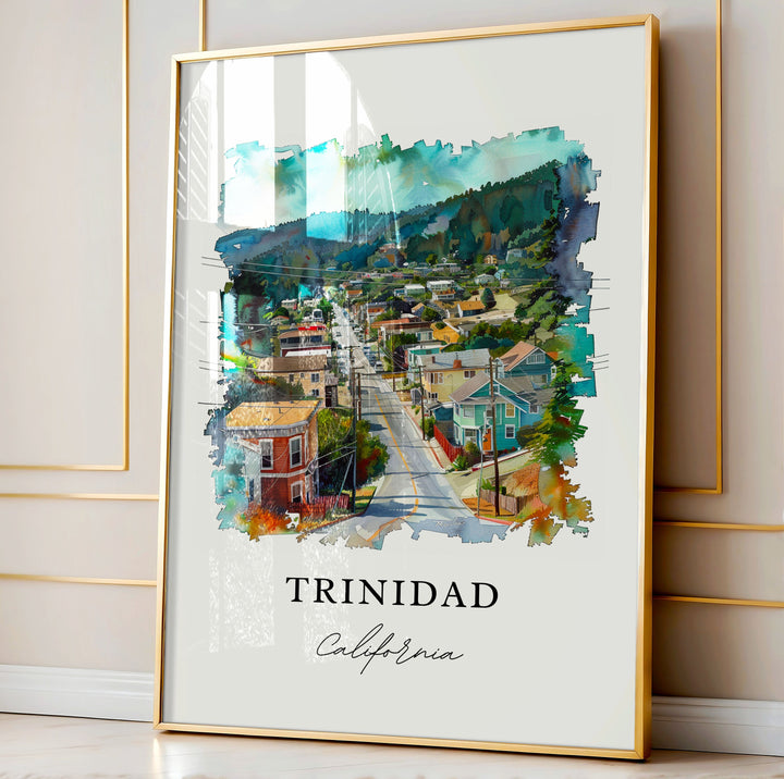 Trinidad California Art, Trinidad CA Print, Humboldt County Watercolor, Trinidad CA Gift, Travel Poster, Housewarming Gift