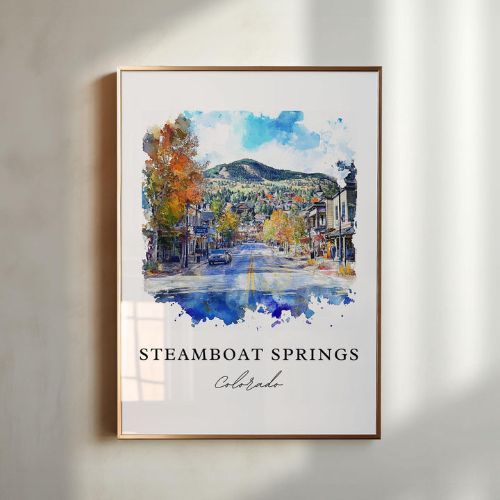 Steamboat Springs Art, Steamboat Springs Print, Yampa Valley Watercolor, Steamboat Ski Gift,