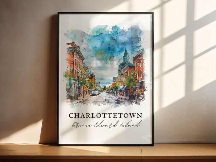 Charlottetown PEI Wall Art, Charlottetown Print, Prince Edwards Island Watercolor, Charlottetown Gift, Travel Print, Housewarming Gift