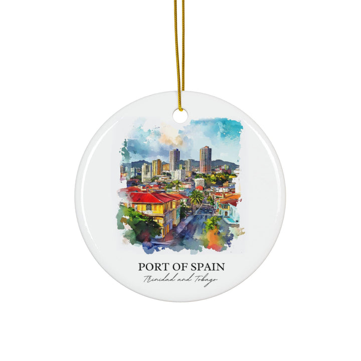 Port of Spain Ornament: Unique Trinidad and Tobago Souvenir, Caribbean Xmas Decor, and Authentic Port of Spain Gift