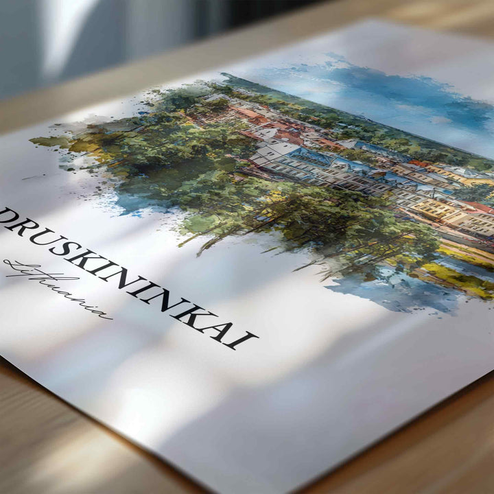 Druskininkai, Lithuania – Watercolor Art Print