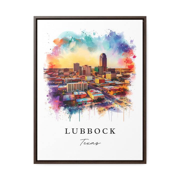 Lubbock watercolor travel art - Texas, Lubbock print, Wedding gift, Birthday present, Custom Text, Perfect Gift