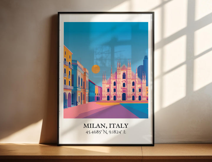 Milan Italy Art, Milan Retro Travel Art, Milan Italy Home Decor, Milan Italy Gift, Italy Travel Art, Travel Prints, Housewarming Gift
