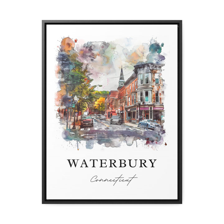 Waterbury CT Wall Art, Waterbury Print, Waterbury Watercolor Art, Waterbury Connecticut Gift,