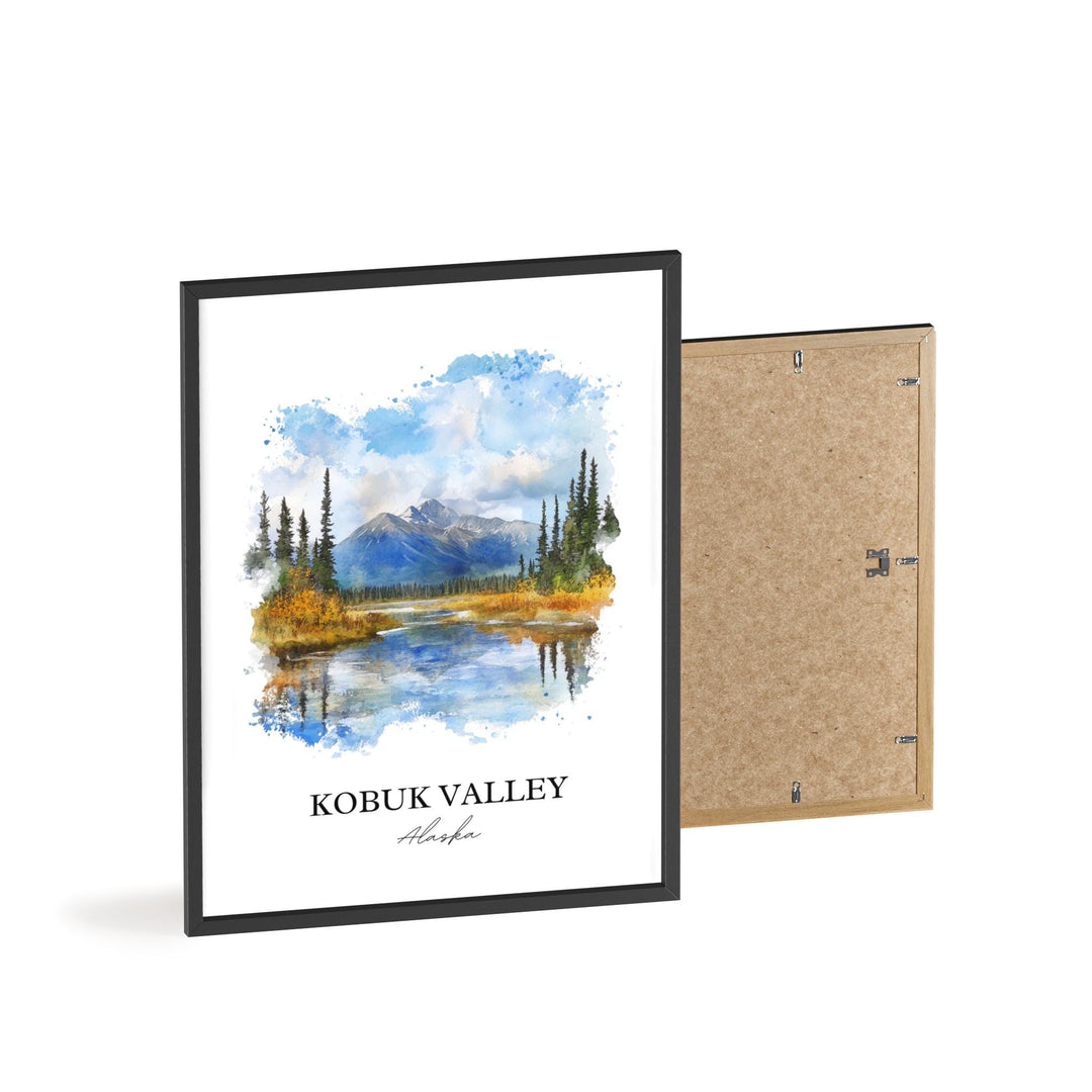 Kobuk Valley Wall Art, Kotzebue Print, Alaska Watercolor Art, Kobuk Valley AK Gift, Travel Print, Travel Poster, Housewarming Gift
