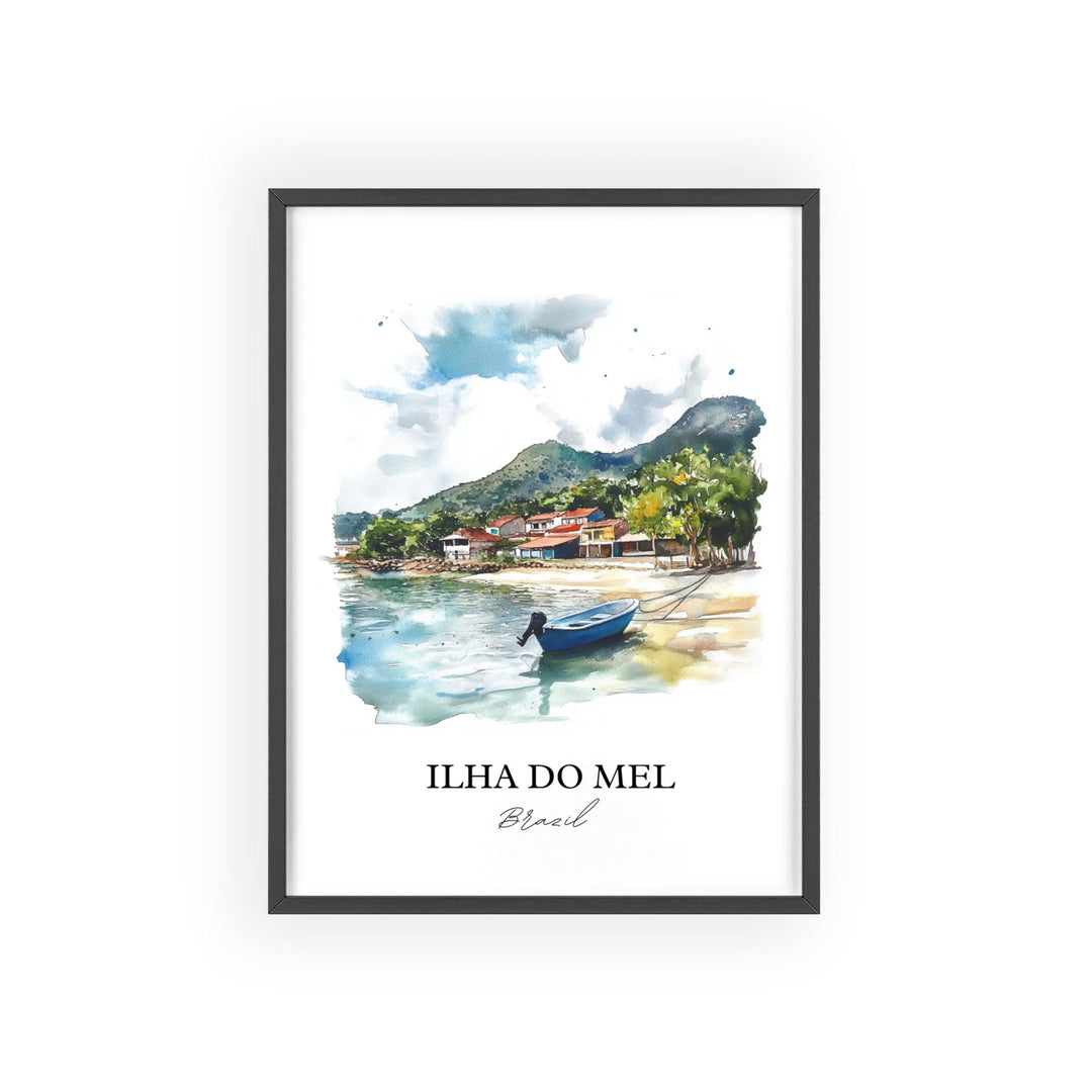Ilha Do Mel Wall Art, Paraná Print, Brazil Watercolor Art, Ilha Do Mel Gift, Travel Print, Travel Poster, Housewarming Gift