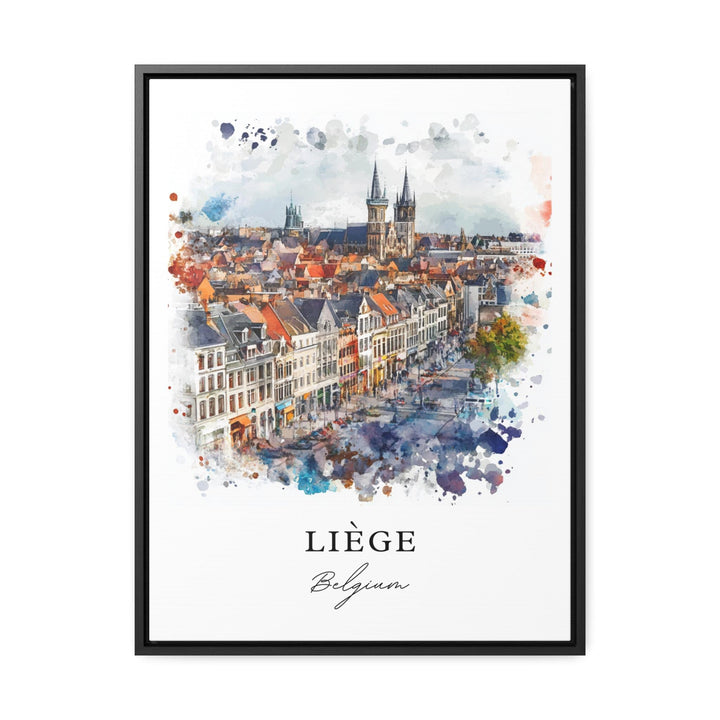 Liege Belgium Wall Art, Liege Print, Liege Watercolor Art, Liege Belgium Gift,