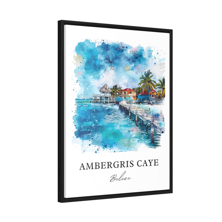 Ambergris Caye Art, Ambergris Belize Print, Ambergris Caye Watercolor, Belize Gift, Travel Poster, Housewarming Gift