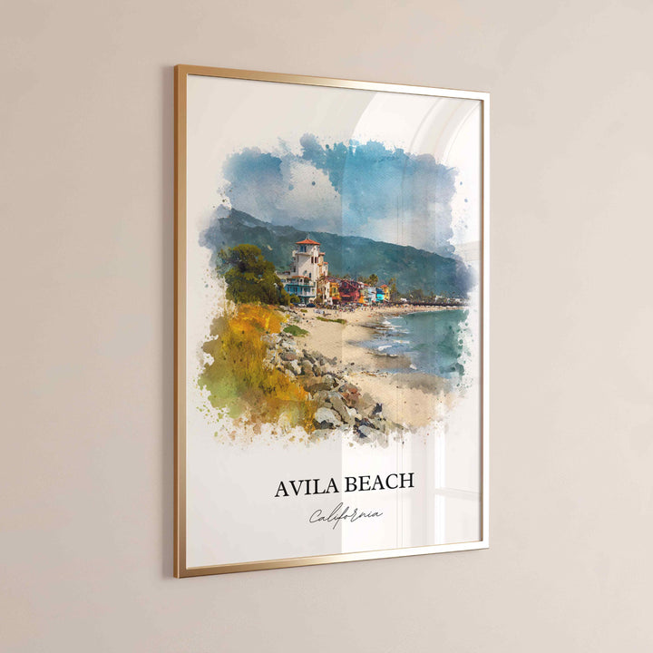 Avila Beach, CA – Watercolor Art Print