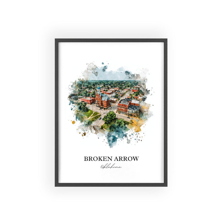 Broken Arrow, Oklahoma – Watercolor Art Print