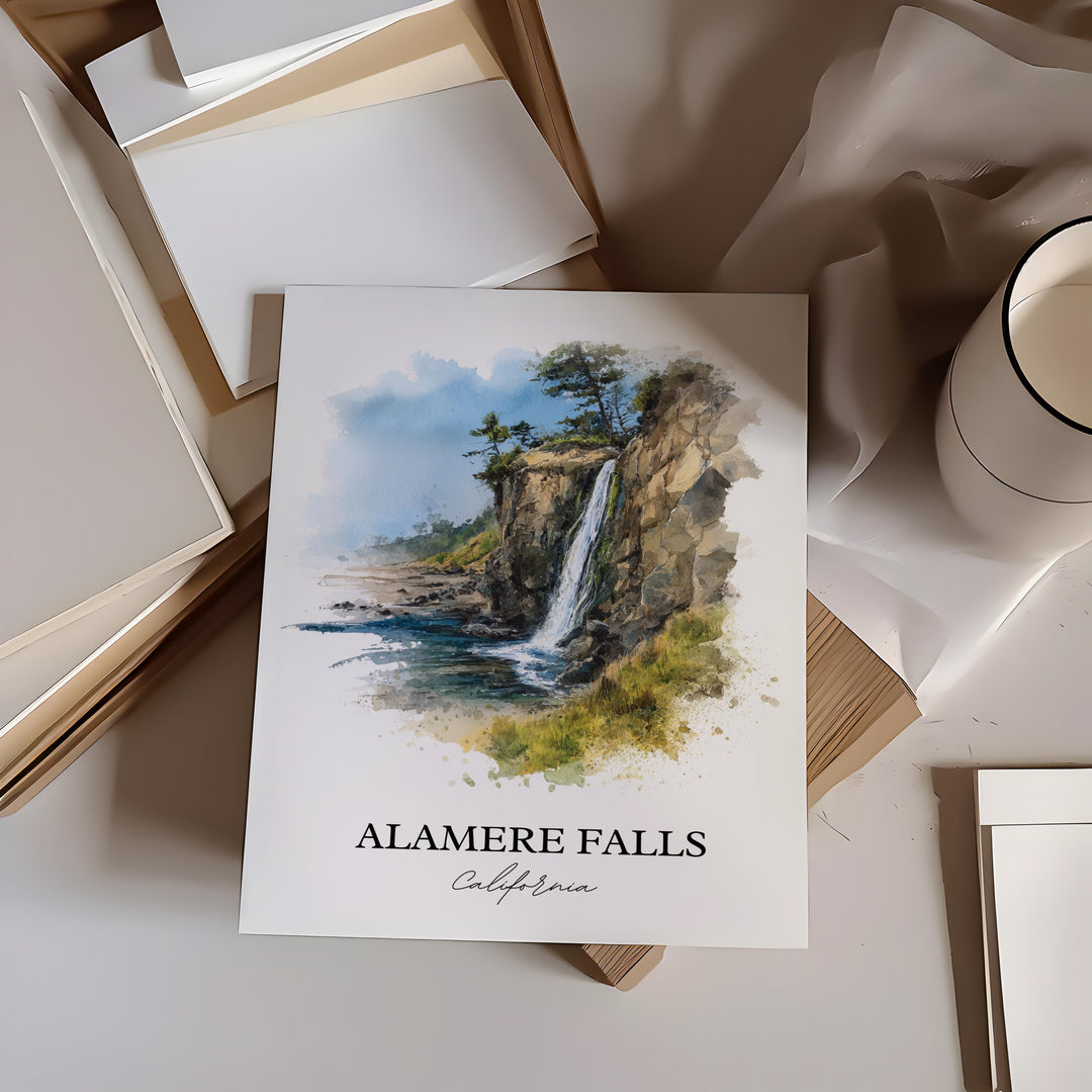 Alamere Falls Wall Art, Point Reyes Seashore Print, California Artwork, Alamere Falls Gift, Travel Print, Travel Poster, Housewarming Gift