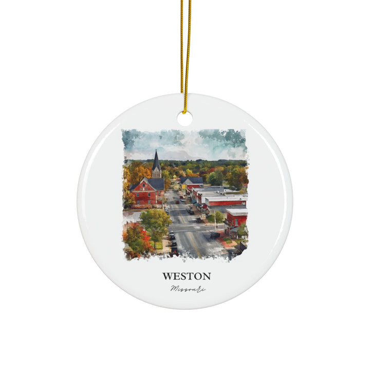 Weston Missouri Ornament: Unique Weston MO Souvenir, Missouri Xmas Decor, and Authentic Weston MO Gift