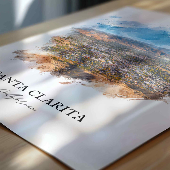 Santa Clarita, California – Watercolor Art Print