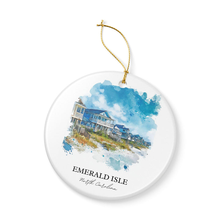 Emerald Isle Ornament: Unique Emerald Isle Souvenir, Basel Emerald Isle NC Decor, and Authentic Emerald Isle Gift
