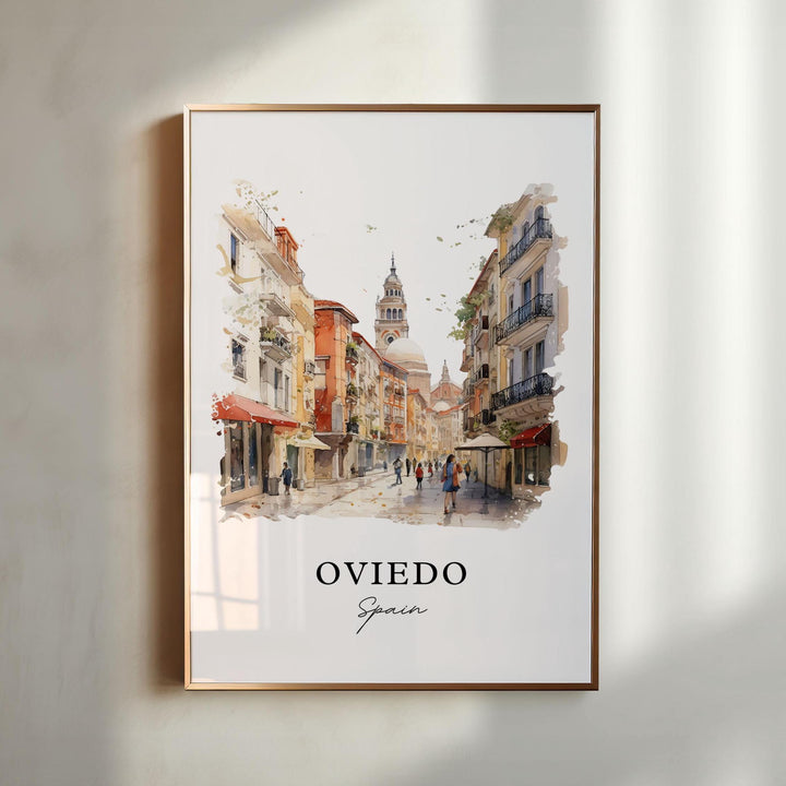 Oviedo Spain wall art - Spain, Oviedo poster, Oviedo Espana Wedding gift, Oviedo Birthday present, Custom Text, Personalized Gift