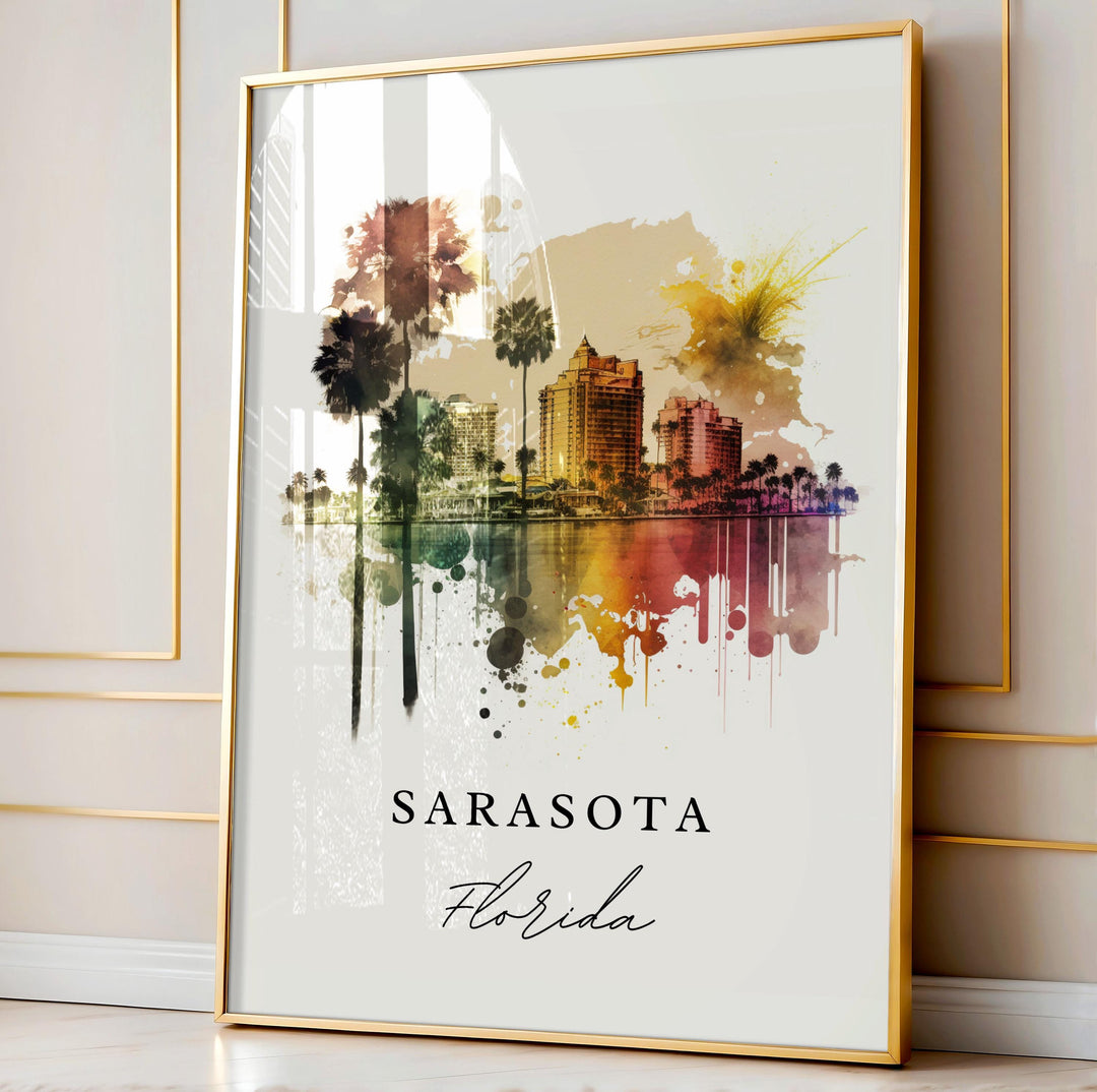 Sarasota Florida wall art - Florida, Sarasota poster, Sarasota Wedding gift, Sarasota FL Birthday present, Custom Text, Personalised Gift