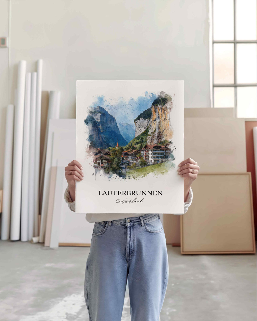 Lauterbrunnen, Switzerland – Watercolor Art Print
