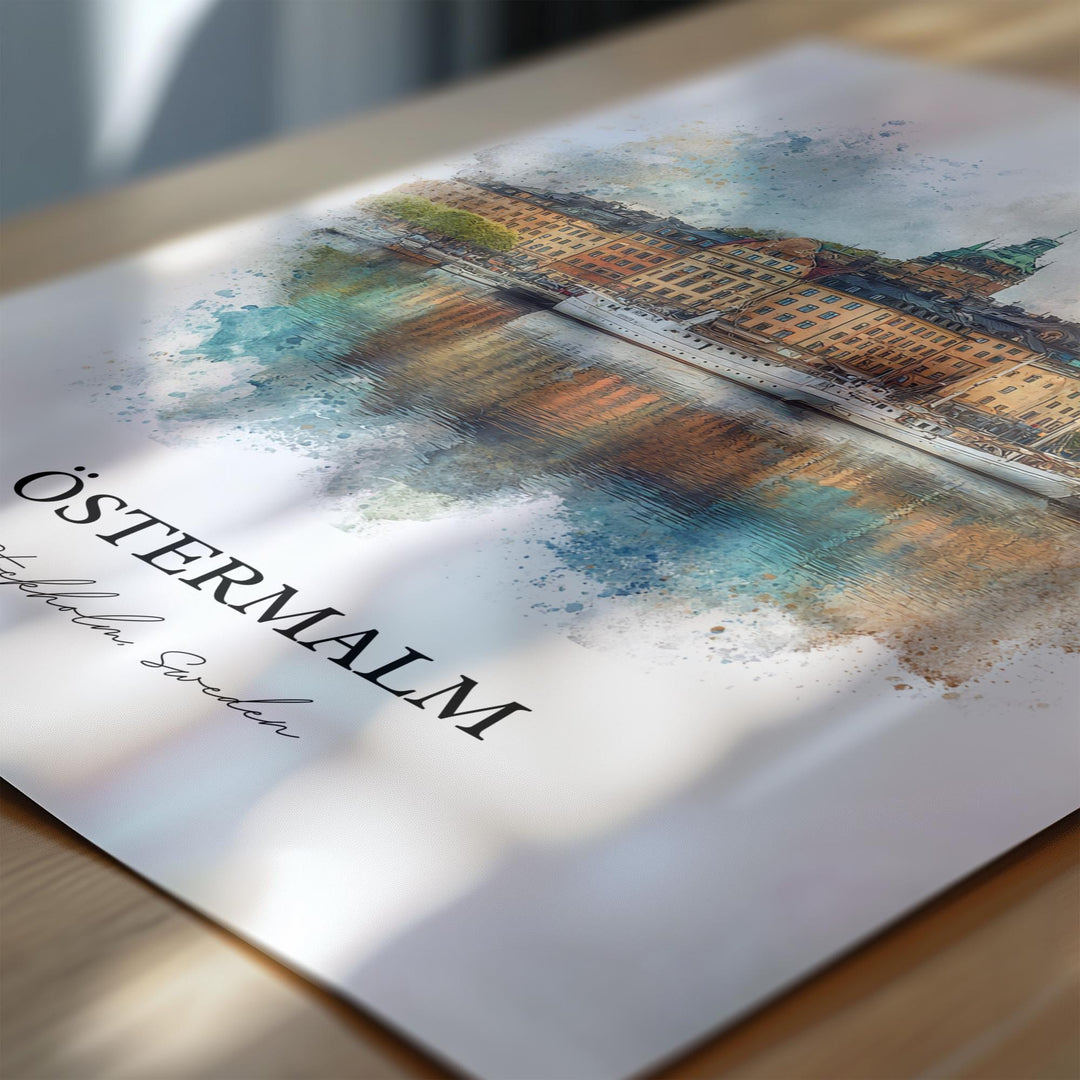 Östermalm, Stockholm – Watercolor Art Print