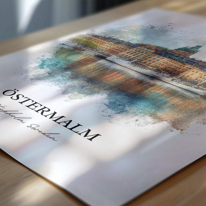 Östermalm, Stockholm – Watercolor Art Print