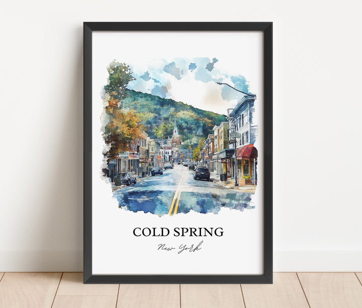 Cold Spring NY Wall Art, Putnam County Print, Upstate NY Watercolor Art, Cold Spring NY Gift, Travel Print, Travel Poster, Housewarming Gift