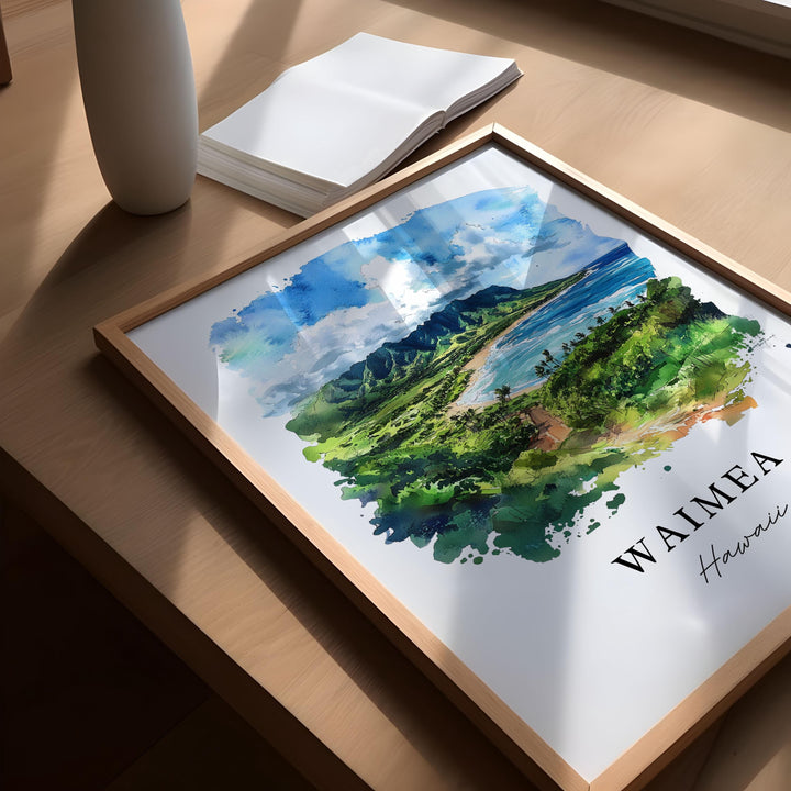 Waimea Hawaii Wall Art, Waimea Print, Waimea Hawaii Watercolor Art, Waimea Gift, Kohala Coast Travel Poster, Housewarming Gift