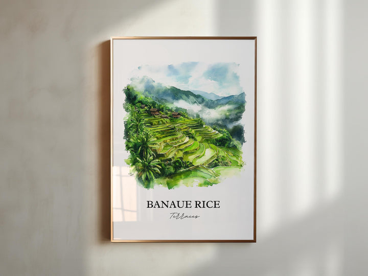 Banaue Rice Terraces Art, Banaue Print, Philippines Artwork, Banaue Rice Terraces Gift, Travel Print, Travel Poster, Housewarming Gift