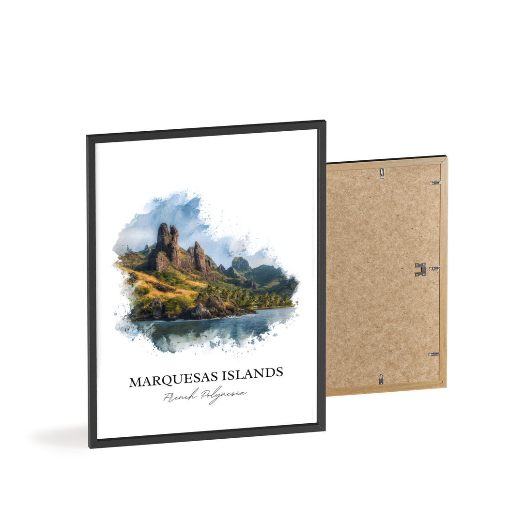 Marquesas Islands Art, Polynesia Print, French Polynesia Artwork, Marquesas Islands Gift, Travel Print, Travel Poster, Housewarming Gift