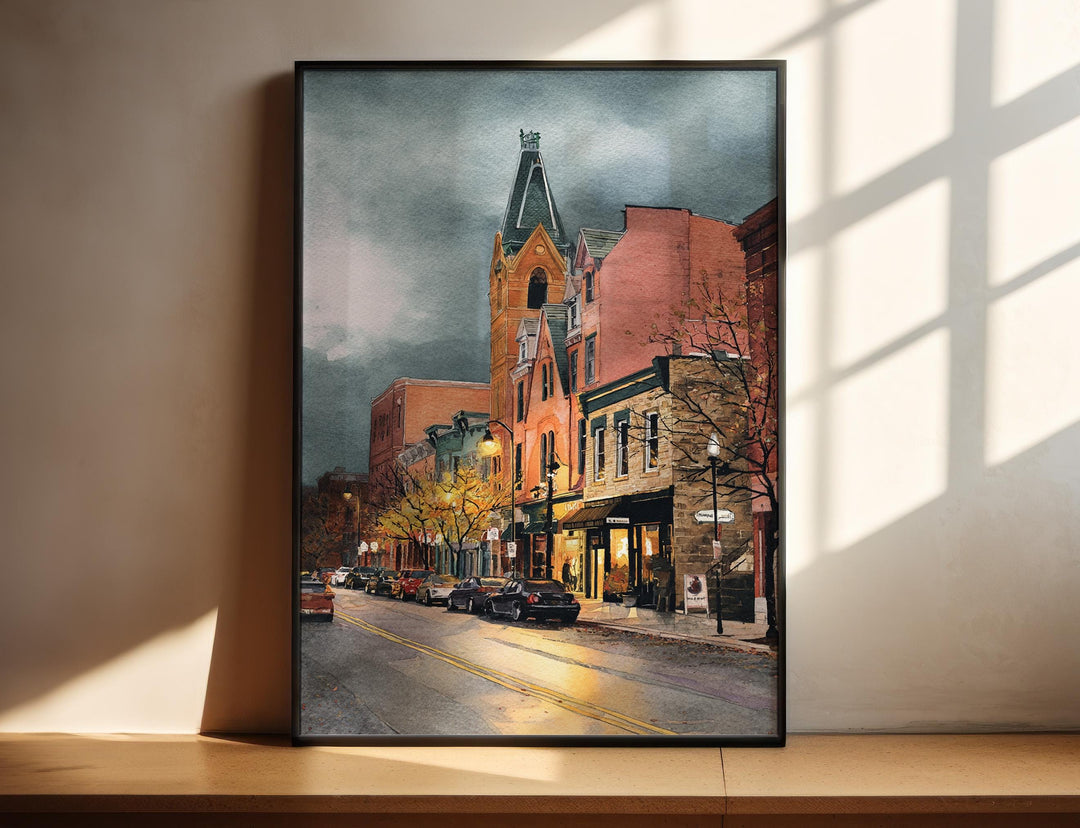Ann Arbor, Michigan, USA – Watercolor Art Print