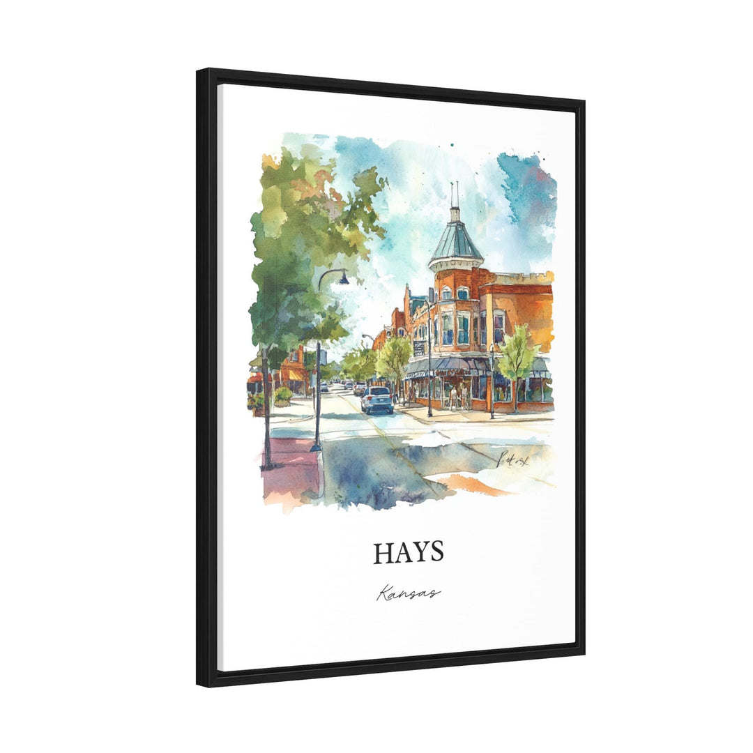 Hays Kansas Wall Art, Ellis County Print, Kansas Watercolor Art, Hays KS Gift, Travel Print, Travel Poster, Housewarming Gift