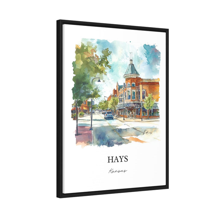Hays Kansas Wall Art, Ellis County Print, Kansas Watercolor Art, Hays KS Gift, Travel Print, Travel Poster, Housewarming Gift