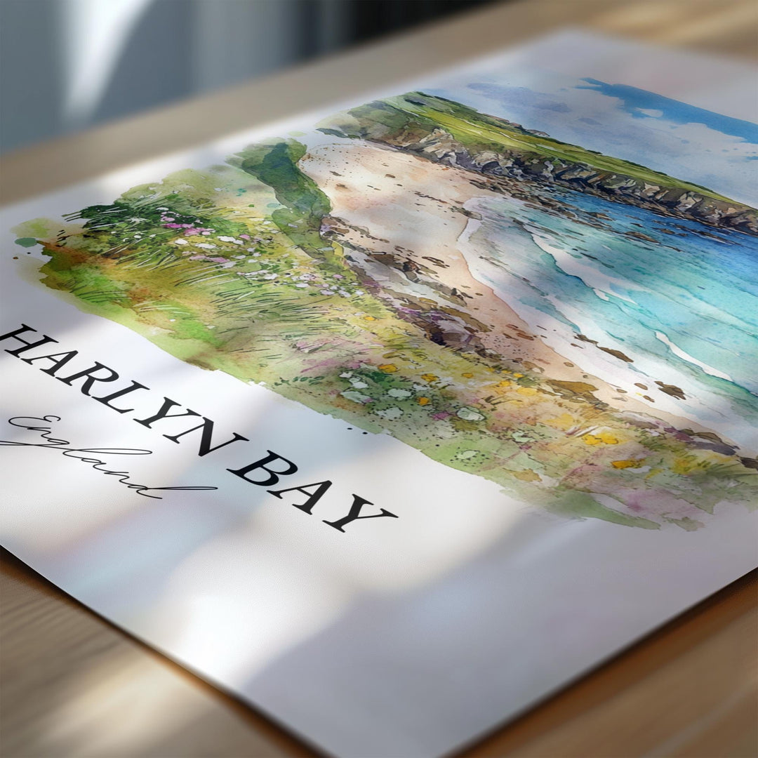 Harlyn Bay, United Kingdom – Watercolor Art Print