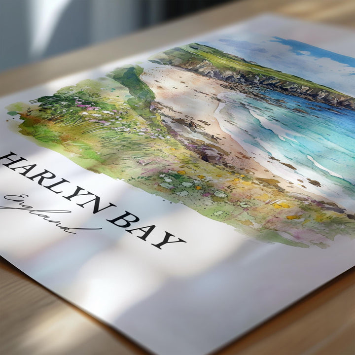 Harlyn Bay, United Kingdom – Watercolor Art Print