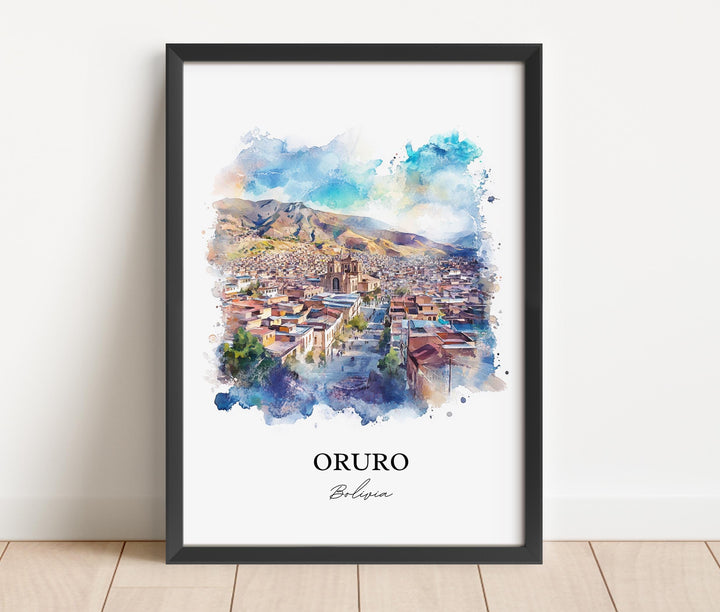 Oruro, Bolivia – Watercolor Art Print