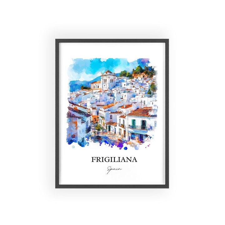 Frigiliana Wall Art, Southern Spain Print, Spain Watercolor Art, Frigiliana Gift, Travel Print, Travel Poster, Housewarming Gift