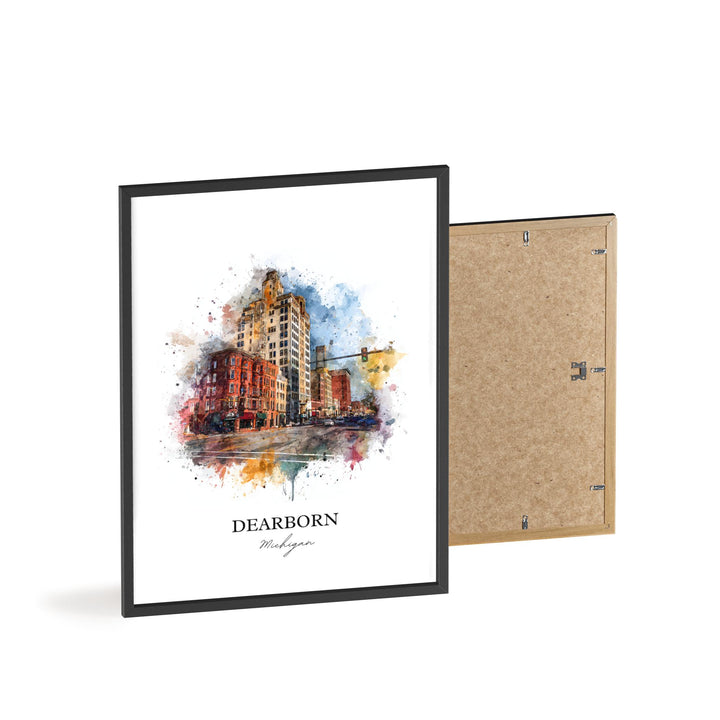 Dearborn, Michigan – Watercolor Art Print