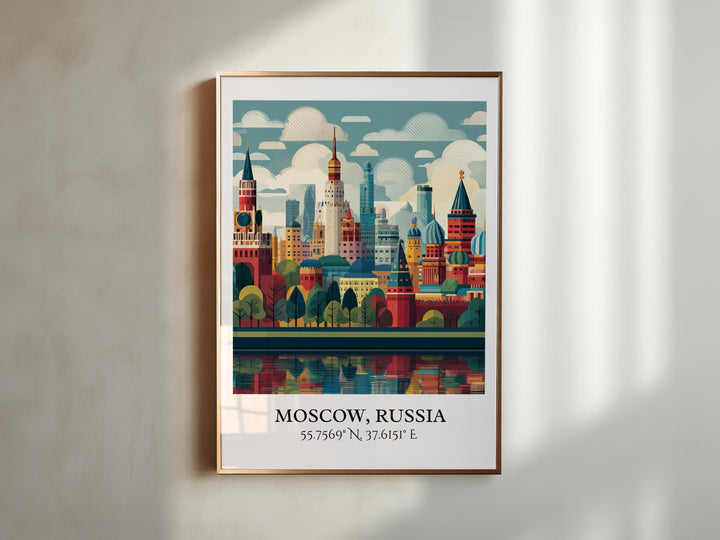 Moscow Art, Moscow Retro Travel Art, Moscow Home Decor, Moscow Gift, Moscow Russia Travel Art, Travel Prints, Housewarming Gift