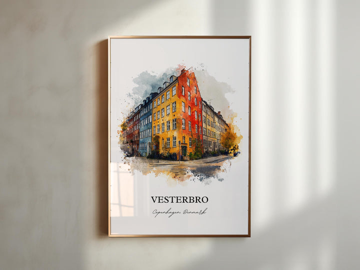 Vesterbro, Denmark – Watercolor Art Print