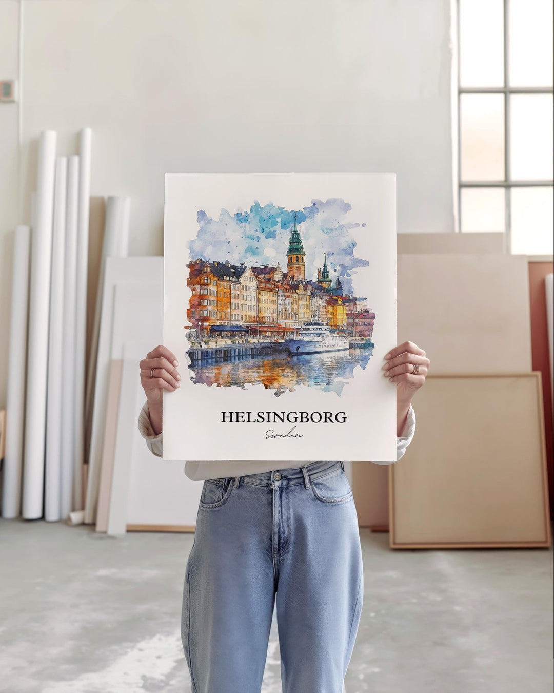 Helsinborg, Sweden – Watercolor Art Print