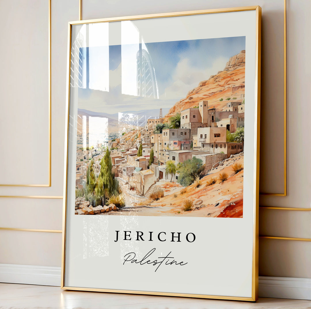 Jericho Palestine wall art - Palestine, Jericho poster print, Wedding gift, Birthday present, Custom Text, Perfect Gift