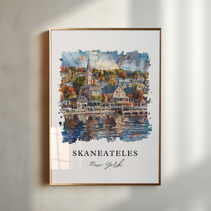 Skaneateles Wall Art, Onondaga County Print, Skaneateles NY Watercolor, Skaneateles NY Gift,