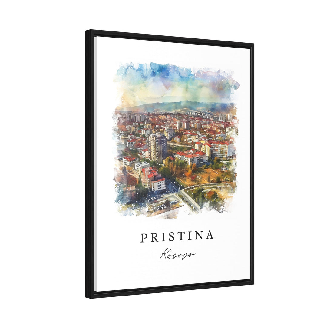 Pristina watercolor travel art - Kosovo, Pristina print, Wedding gift, Birthday present, Custom Text, Perfect Gift