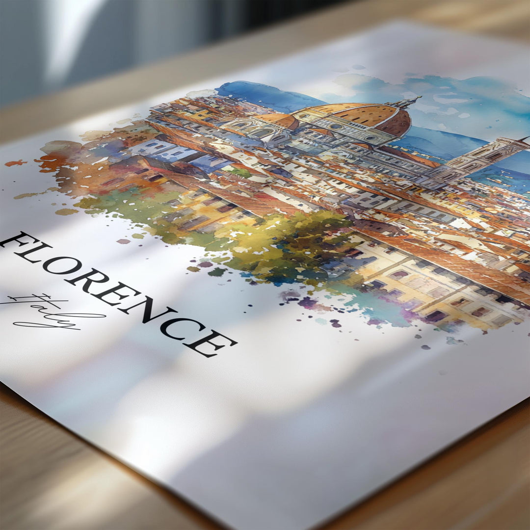 Florence Italy Wall Art, Florence Italia Print, Italy Watercolor Art, Florence Italy Gift, Travel Print, Travel Poster, Housewarming Gift