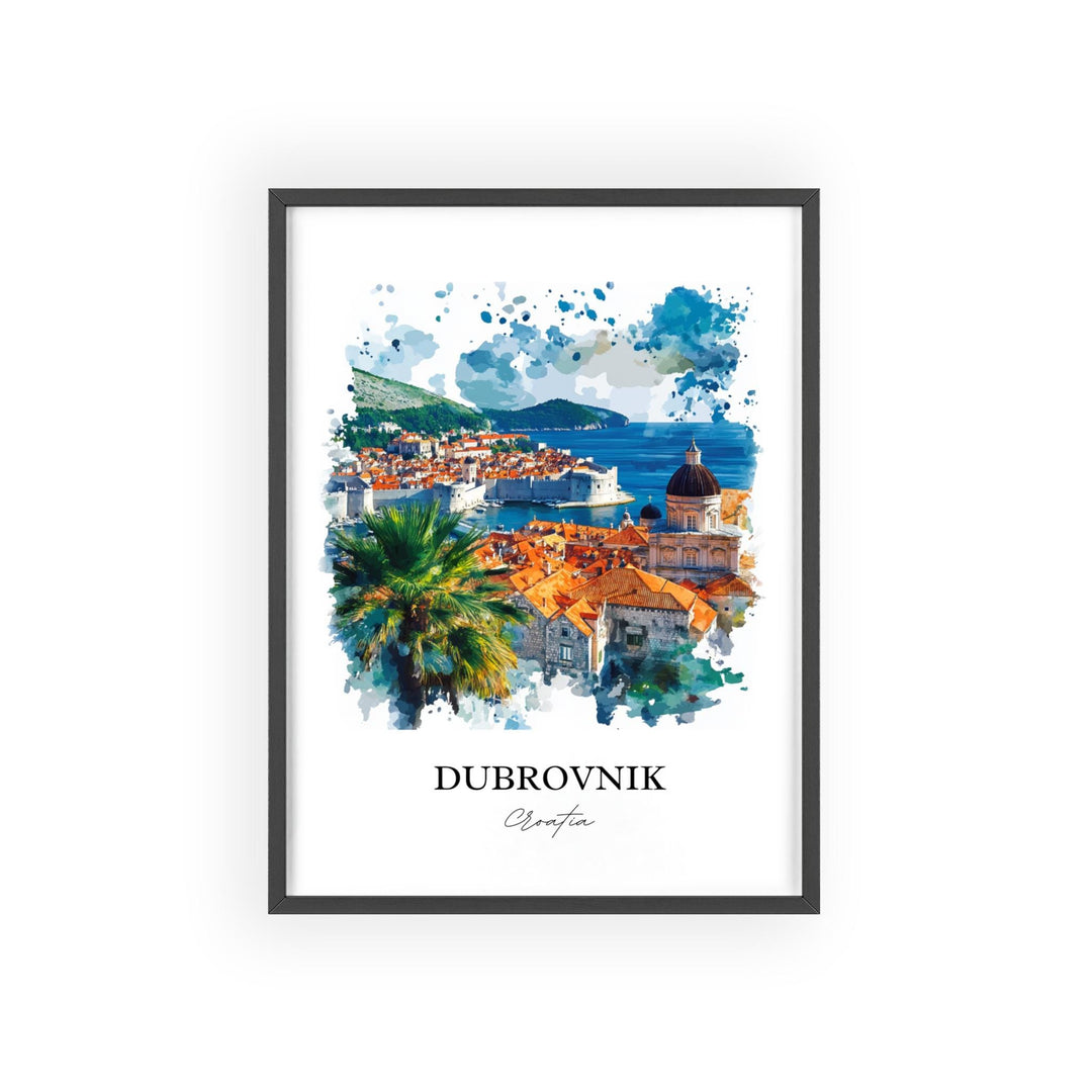 Dubrovnik Wall Art, Dubrovnik Croatia Print, Croatia Watercolor Art, Dubrovnik Gift, Travel Print, Travel Poster, Housewarming Gift
