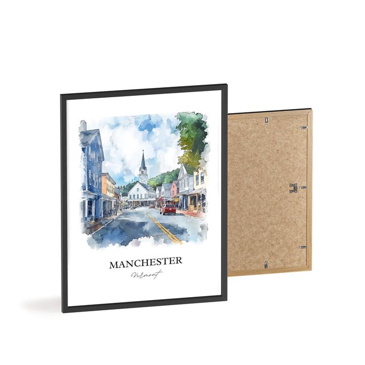 Manchester VT Wall Art, Bennington County Print, Vermont Watercolor Art, Manchester VT Gift, Travel Print, Travel Poster, Housewarming Gift