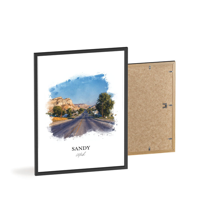 Sandy, Utah Wall Art, Sandy Print, Utah Watercolor Art, Salt Lake City Gift, Travel Print, Travel Poster, Housewarming Gift