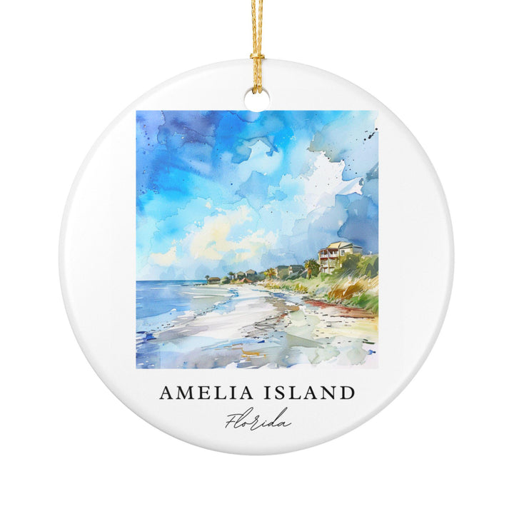 Amelia Island FL Ornament: Unique Amelia Island Souvenir, Amelia Island Florida Xmas Decor, and Authentic Florida Gift